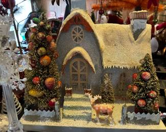 Christmas paper village house
