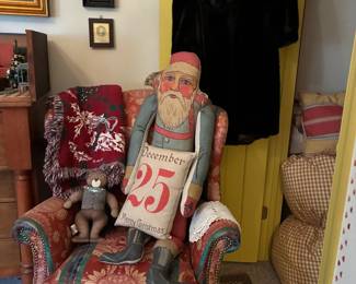 Huge vintage stuffed Santa Claus doll