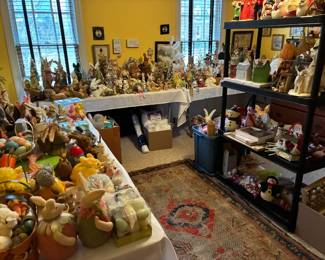 Room filled with Easter and Christmas decor