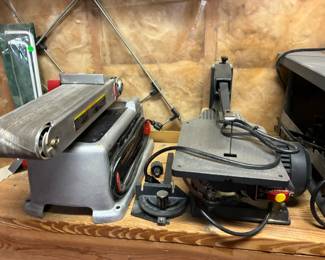 Belt sander and scroll saw
