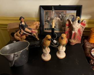 Selection of reproduction and vintage chalkware
