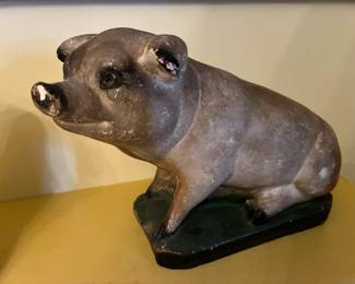 Antique chalkware pig