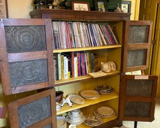 Pie safe with punch tin door panels