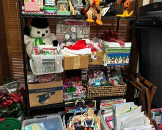 Giftwrap supplies, cards, and holiday decor