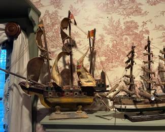 Large collection of model ships
