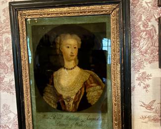 Antique Portrait of Augusta, Princess of Wales, from the 1700s