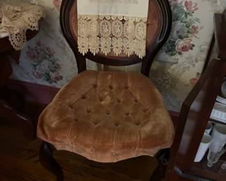 Antique Victorian balloon back chair