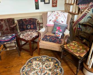 Collection of antique chairs