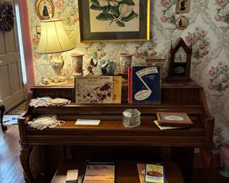 Vintage upright console piano