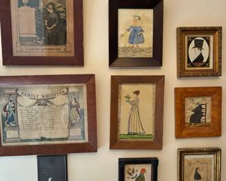 Antique and reproduction framed art