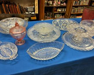 Pressed glass tableware
