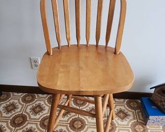 Windsor Style Spindle Back Swivel Bar Stool qty 2
