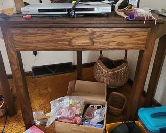 Oak Console Table with Drawer