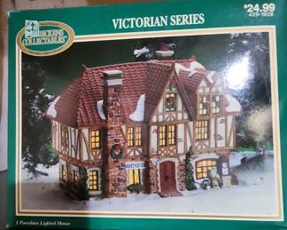 Dickens Collectables Victorian Series "Black Forest Cafe" Porcelain Lighted House