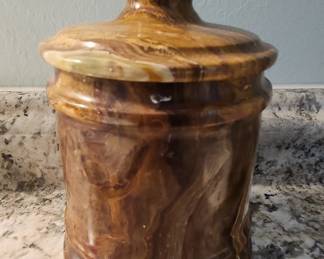 Vintage Multi-Colored Onyx Canister with Lid