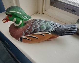 Hand-Carved Wooden Duck Decoy