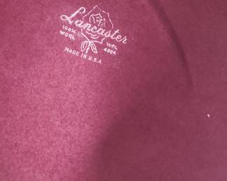 Vintage Lancaster Burgundy 100% Wool Hat with Feather Accent