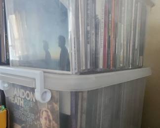 Collection of CDs in Storage Bins