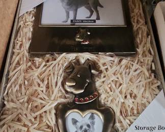 3-Piece Dog Themed Photo Frame and Storage Box Set