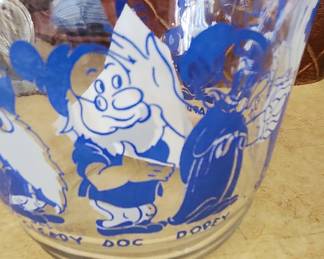 Vintage 1938 Disney Snow White and the Seven Dwarfs Glass Pitcher