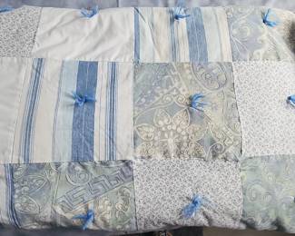 Blue and White Patchwork Quilt