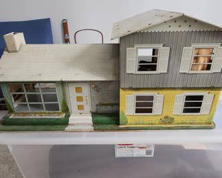 Vintage Marx Split Level Tin Lithographed Dollhouse