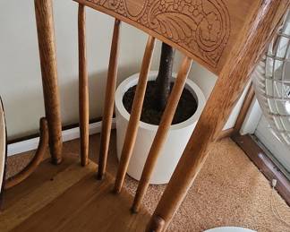 Vintage Oak Spindle Back Dining Table and Chairs Set