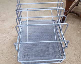 Mind Reader Silver Mesh Wire Paper Document Organizer 3 Tier
