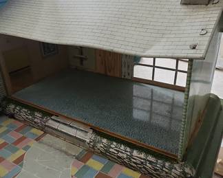 Vintage Marx Split Level Tin Lithographed Dollhouse