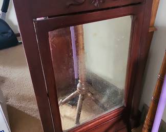 Antique Victorian Mahogany Cheval Mirror (matching commode available)