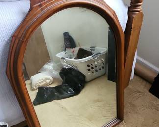 Vintage Mahogany Arched Wall Mirror