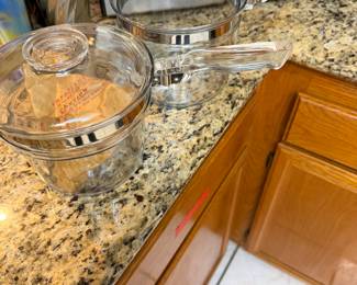 Vintage Pyrex Flameware Glass Double Boiler #6283 1 .5 Qt