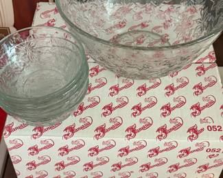 Princess house 5 piece crystal salad set