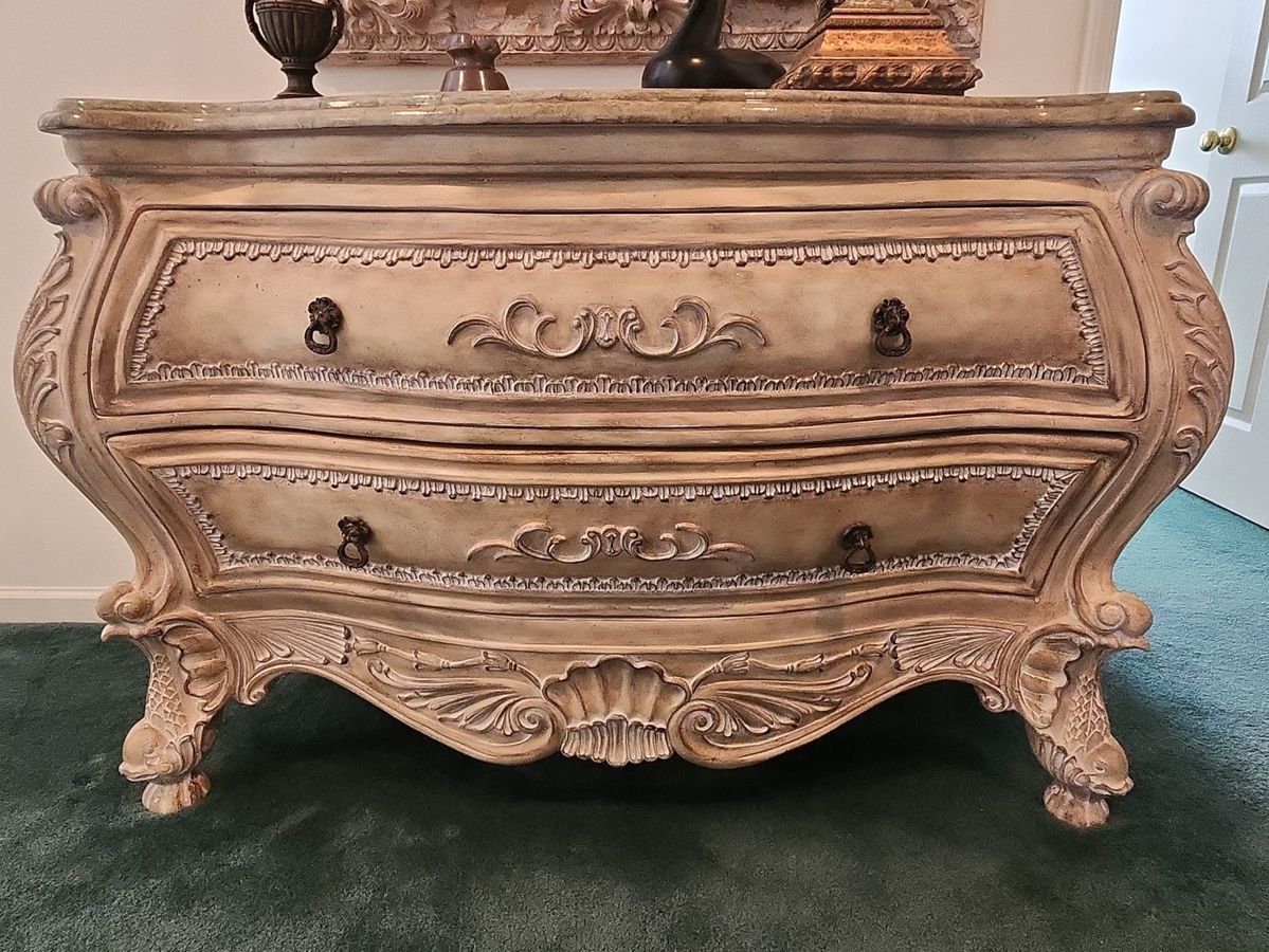 Antique Country French Commode ~ Chest of Drawers with marble top