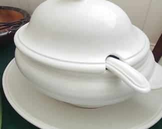 BIA Cordon Bleu White Porcelain Soup Tureen Set with Ladle and Underplate