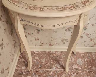 Vintage Hand-Painted Demi-Lune Console Table