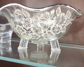 Silver City Glass "Blossom Time" Footed Bowl