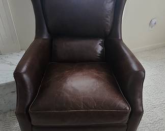 Arhaus Leather Wingback Armchair