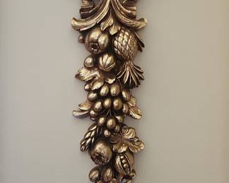 Vintage Syroco Gold Fruit Swag Wall Decor