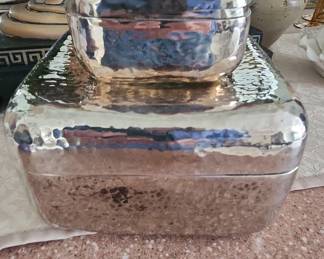 Hammered Silver Plate  Boxes