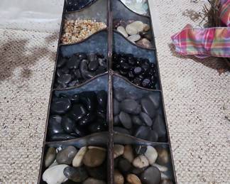 Decorative Stone and Glass Bead Organizer Tray
