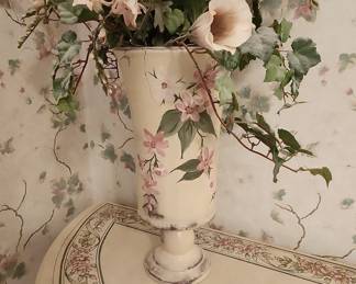 Hand-Painted Ceramic Vase with Floral Motif 