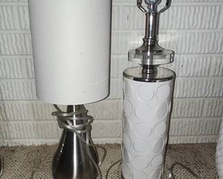 Simple Designs "Tear Drop" and "Raised Circle Pattern" Table Lamps Set