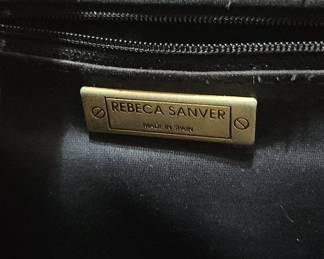 Rebeca Sanver Black Crocodile Embossed Handbag