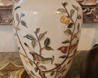 Andrea by Sadek Porcelain Vase with Birds and Floral Motif