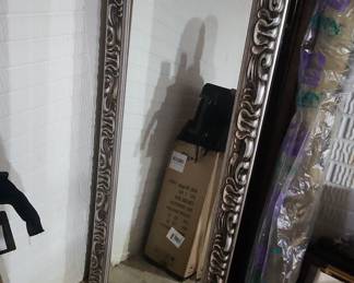 Ornate Silver Gilt Full-Length Mirror