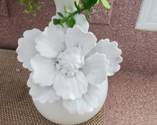 White Ceramic Peony vase