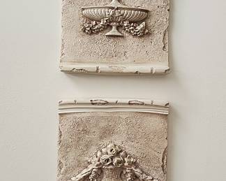 Pair of Neoclassical Wall Plaques with Urn and Floral Motifs