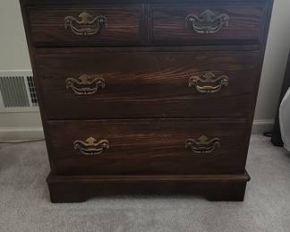 Vintage Oak Nightstand with Brass Hardware by Hammary Furniture