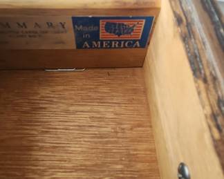 Vintage Oak Nightstand with Brass Hardware by Hammary Furniture